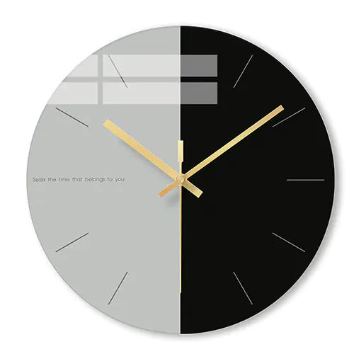 Minimalist Round Wall Clock with Tempered Glass